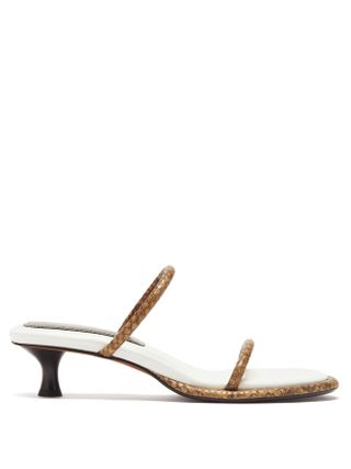 Proenza Schouler + Pipe Python-Effect Leather Sandals