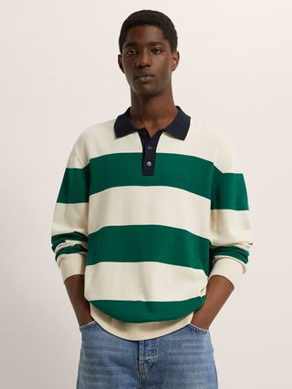 Zara + Striped Polo Sweater