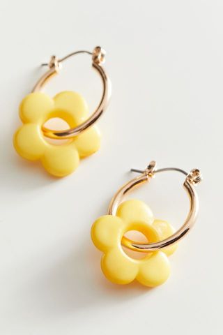 Urban Outfitters + Catalina Flower Charm Hoop Earring
