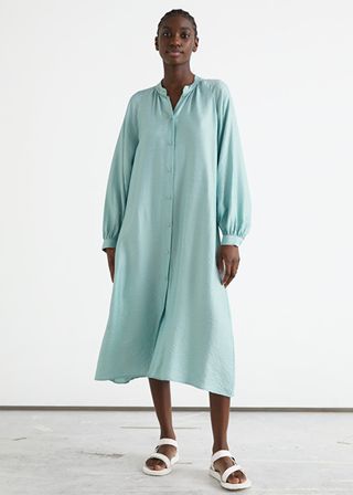& Other Stories + Relaxed Belted Button Up Midi Dress