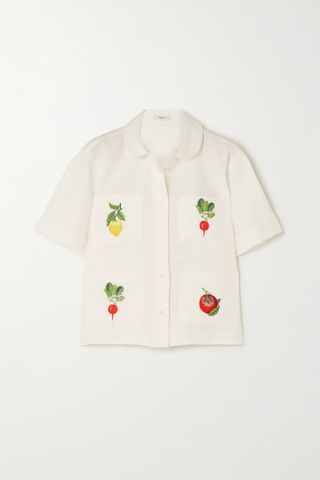 Oroton + Embroidered Linen Shirt