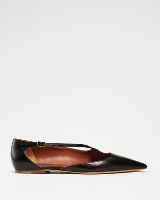 Michel Vivien + Black Asymmetric Flat Shoes
