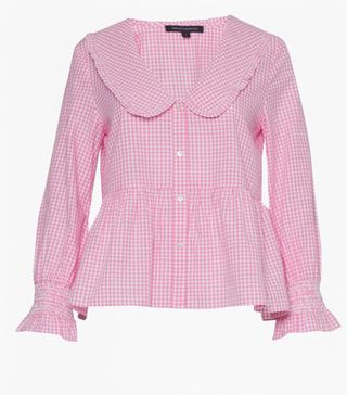 French Connection + Artina Gingham Embroidered Top