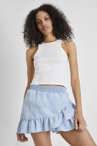 French Connection + Aves Chambray Mini Skirt