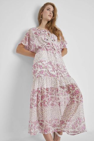 French Connection + Ekeze River Daisy Crinkle Maxi Dress