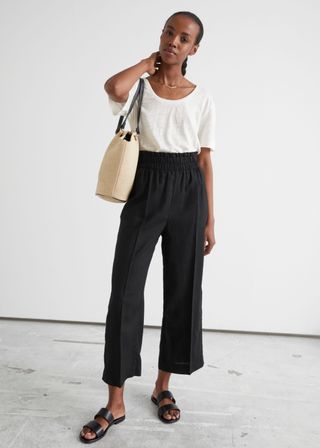 & Other Stories + Relaxed High Waist Linen Trousers