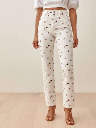 Reformation + Cynthia Fruitloops High Rise Straight Jeans
