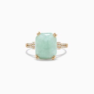 Effy + 14k Yellow Gold Jade and Diamond Ring