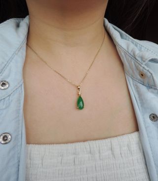 Enso Jewellery + Teardrop Green Jade Necklace