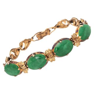 Vintage + Jade Bracelet 14k Gold Certificate