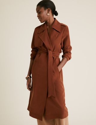 Marks and Spencer + Belted Longline Double Breasted Coat