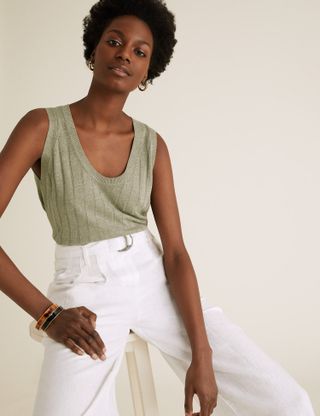 Marks and Spencer + Linen Knitted Vest