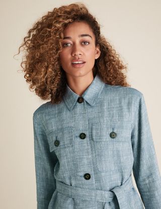 Marks and Spencer + Linen Relaxed Belted Shacket