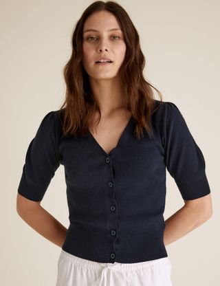 Marks and Spencer + Soft Touch V-Neck Cardigan