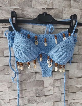Word Accessory + Crochet Bikini Set