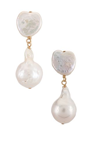 Donni + June Drop Earring in White Heart