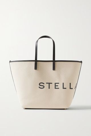 Stella Mccartney + + Net Sustain Vegetarian Leather-Trimmed Organic Cotton-Canvas Tote