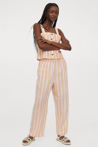 H&M + Linen Crop Pants