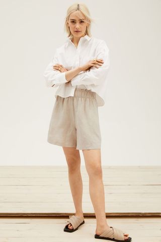 H&M + Linen-Blend Pull-On Shorts