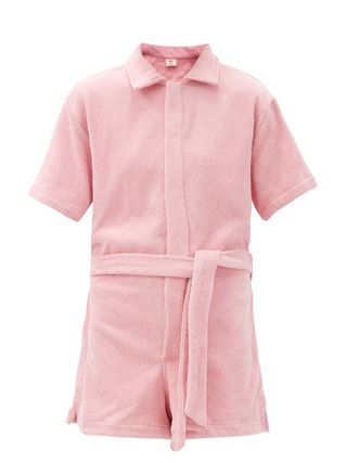 Terry + Il Pareo Belted Cotton-Terry Playsuit