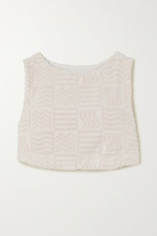 Lucy Folk + Cabana Cropped Cotton-Terry Tank