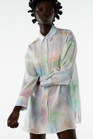 Zara + Flowy Lined Button Shirt