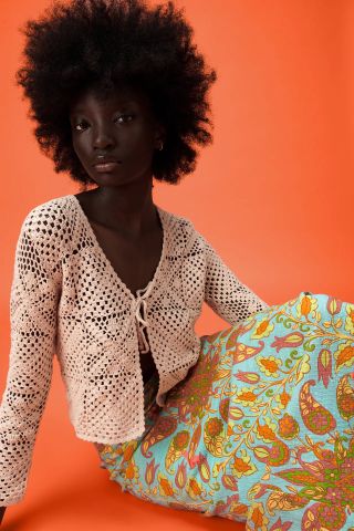 Zara + Crocheted Cardigan