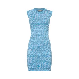 Fendi + Light Blue Viscose Dress