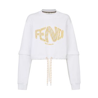 Fendi + White Jersey Sweatshirt