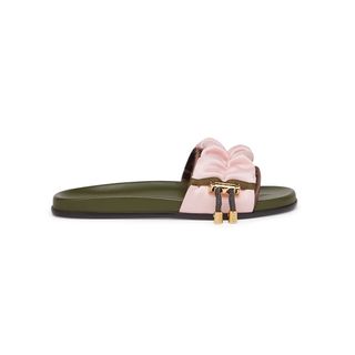 Fendi + Pink Satin Slides