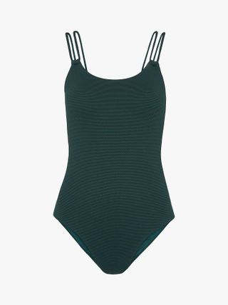 Whistles + Double Strap Textured Swimsuit