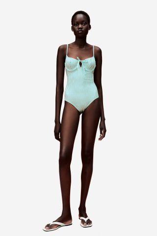 Zara + Striped Underwire Bikini