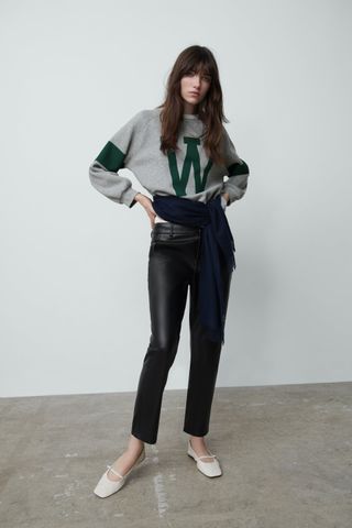 Zara + Faux Leather Pants