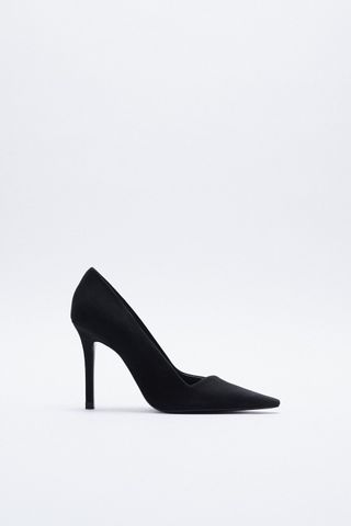 Zara + Faux Suede Leather Heels