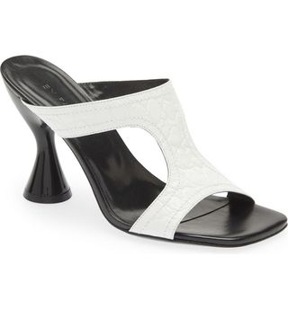 BY FAR + Nadia Croc Embossed Slide Sandal