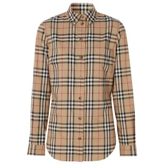 Burberry + Lapwing Checked Stretch-Cotton Shirt