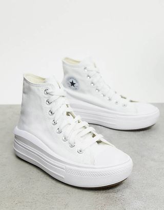 Converse + Chuck Taylor Move Platform Hi Trainers in White
