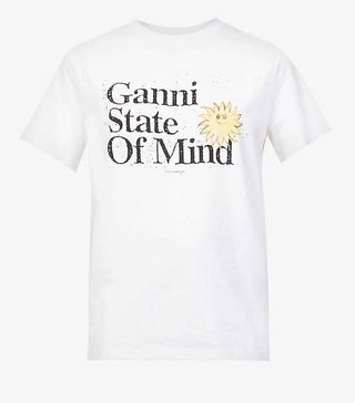 Ganni + Text-Print Organic Cotton-Jersey T-Shirt