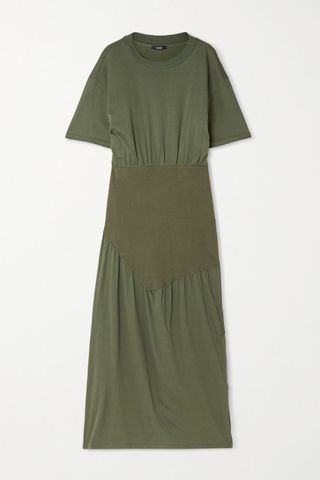 Bassike + Jersey-Paneled Organic Cotton-Blend Poplin Maxi Dress
