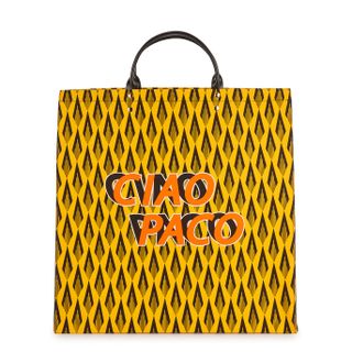 Paco Rabanne + Ciao Paco Printed Canvas Tote