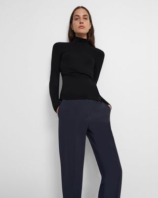 Theory + Turtleneck Sweater in Ribbed Viscose