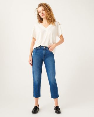 7 for All Mankind + High-Waist Cropped Jeans