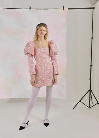 Olivia Rose the Label + The Ophelia Dress in Pink Floral Brocade