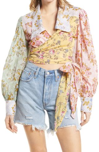 Free People + Lucky Penny Wrap Blouse