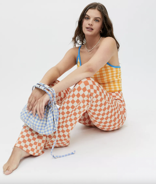 Urban Outfitters + Checkered Knit Flare Pant