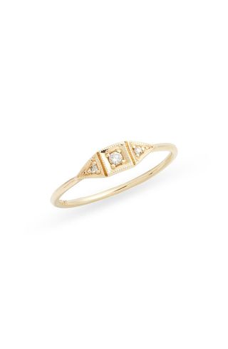Jennie Kwon Designs + Mini Deco Point Diamond Ring