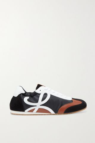Loewe + Leather, suede and shell sneakers