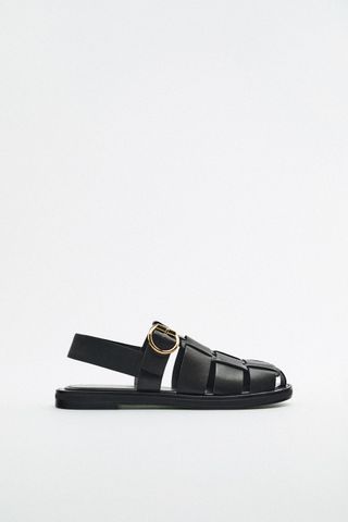 Zara + Strappy Leather Sandals