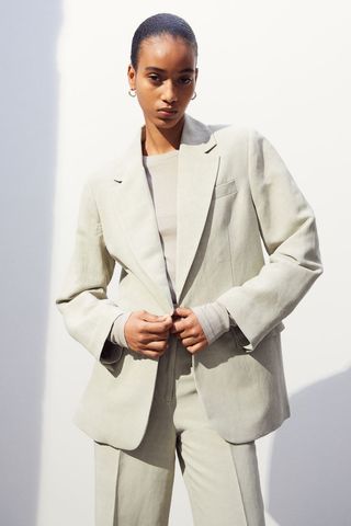 H&M + Oversized Silk-Blend Jacket