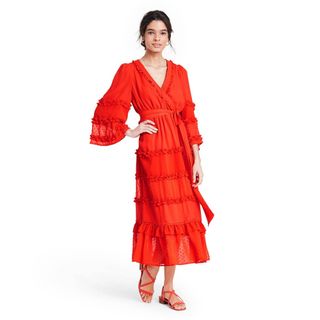 Alexis for Target + Angel Sleeve Tiered Ruffle Dress